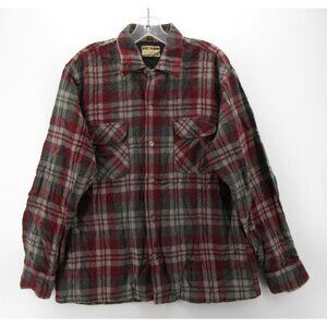 VINTAGE Macys Shirt Large 50s Board Shirt Wool Flannel Loop Collar Japan *